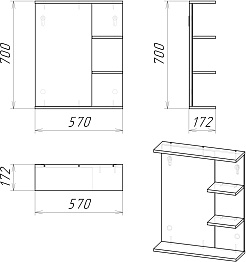 Grossman Мебель для ванной Поло 55 дуб сонома светлый/белая – фотография-12